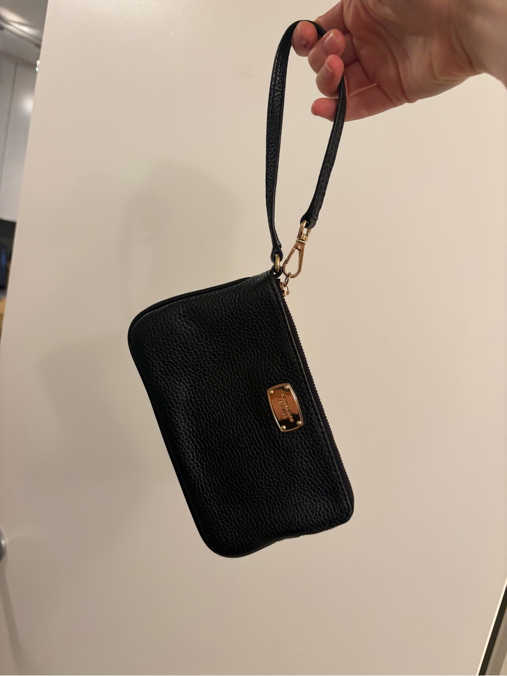 Michael Kors Black Leather Wristlet